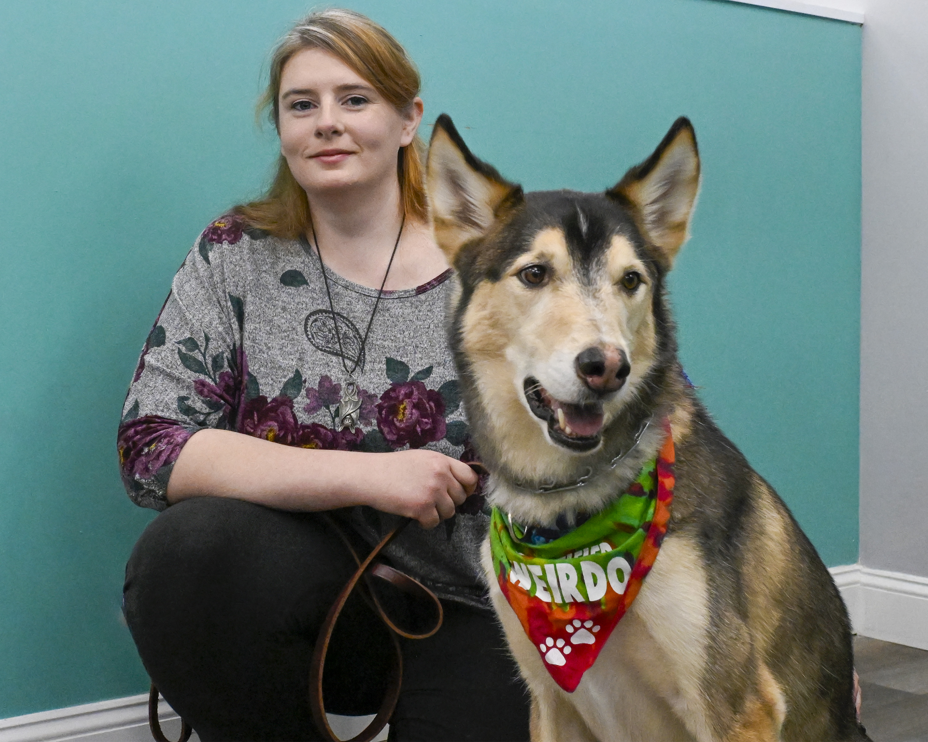 Carrie Schneider with her dog