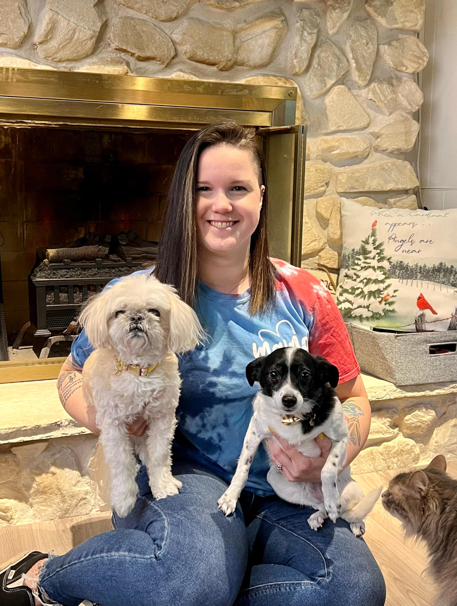 Stevie Leinberger with her pets